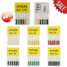 SANDENT Dental Endo Root Canal Files Hand Use H-Files Stainless Steel 25mm fr