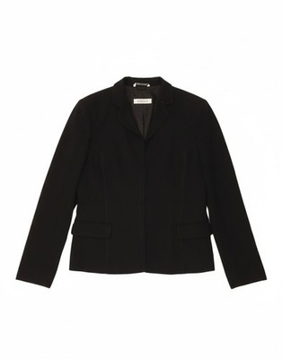 MARELLA Womens Blazer Jacket UK 12 Medium Black Viscose AL07