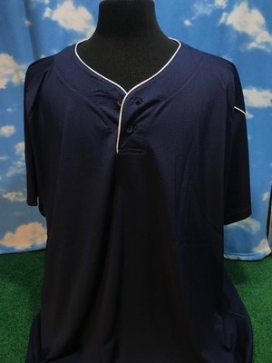Under Armour Jersey Authentic Navy Blue Baseball Men 2XL XXL 2 buttons C35