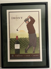 Kevin Brown Irony wine poster #4/100 limited edition signed framed 22x30