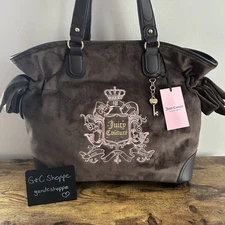 New Juicy Couture Juicy For All Brown Pink Bow Large Tote Shoulder Handbag Viral