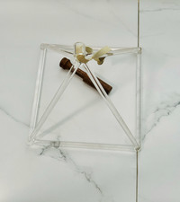 crystal singing pyramid healing sound bath w/mallet 10"