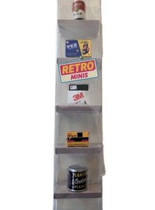 RETRO Minis Display Case 5 BRANDS, 3M, PEZ, CAMPBELLS SOUP + Planters Peanuts