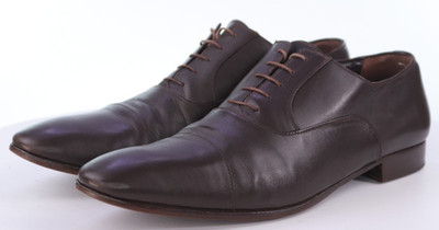 A.Testoni Basic Men's Cap Toe Dress Shoes Size 11 M Leather Brown