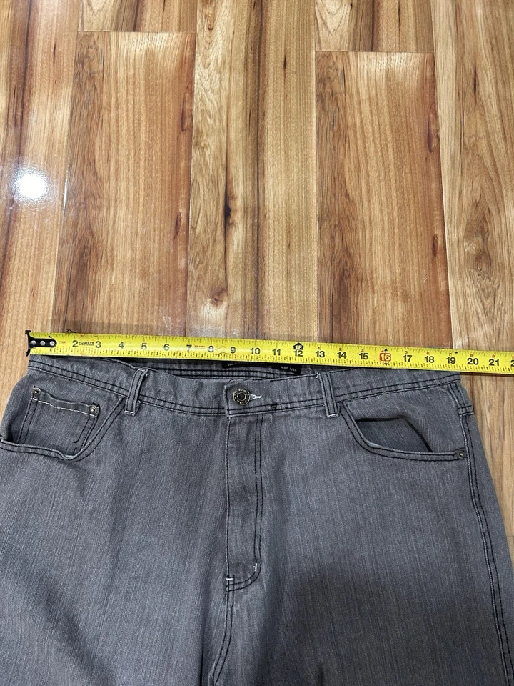 Pantalones de mezclilla para patinador holgados de pierna ancha Y2K talla 40 34 bolsillos bordados Foto 4 de 4