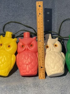 Vintage 60's Noma Owl Blow Mold Party String Light Camper Patio