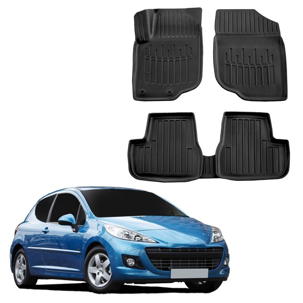 Gummi FußMatten Gummimatten FüR Peugeot 207 2006-2012 5-Tlg Scoutt-image
