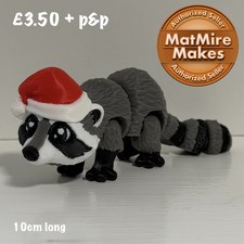 Mini Raccoon in Santa Hat Fidget
