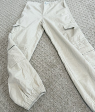 Abercrombie Kids 11/12 Beige Low Rise Corduroy Baggy Cargo Utility Pants Casual