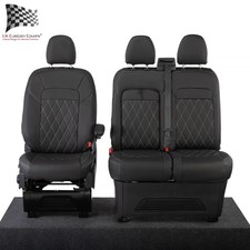 Ford Transit Custom Front Seat Covers Leatherette (2024 Onwards) Black 1274