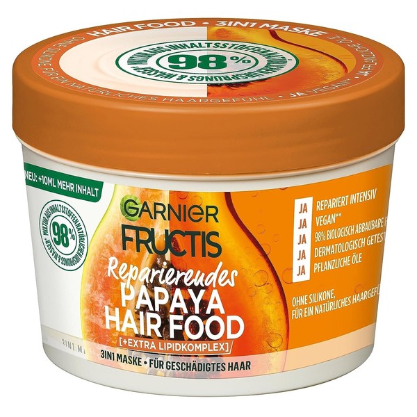 ✅ Garnier Fructis Haarmaske Papaya Hair Food Intensive Haarpflege 400Ml ✅-image