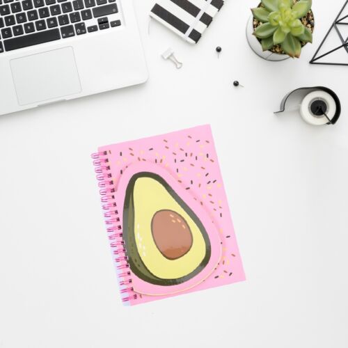 Spiral Notebook w Avocado Shaped Flap, 80 Sheets Diary Paper Notepad, 5"x7" 2PCS - Picture 3 of 6
