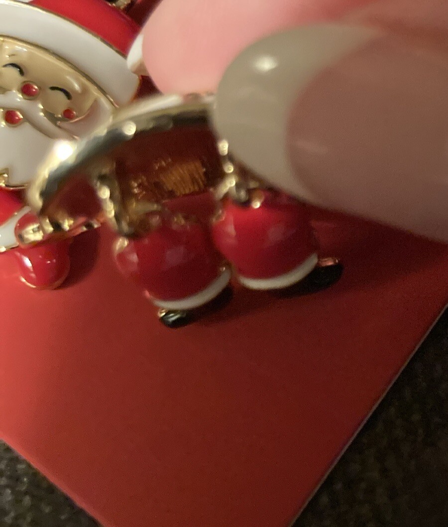 JINGLE & JOY ADORABLE Gold Christmas Santa Earrings W/Movable Legs & Head NIB!