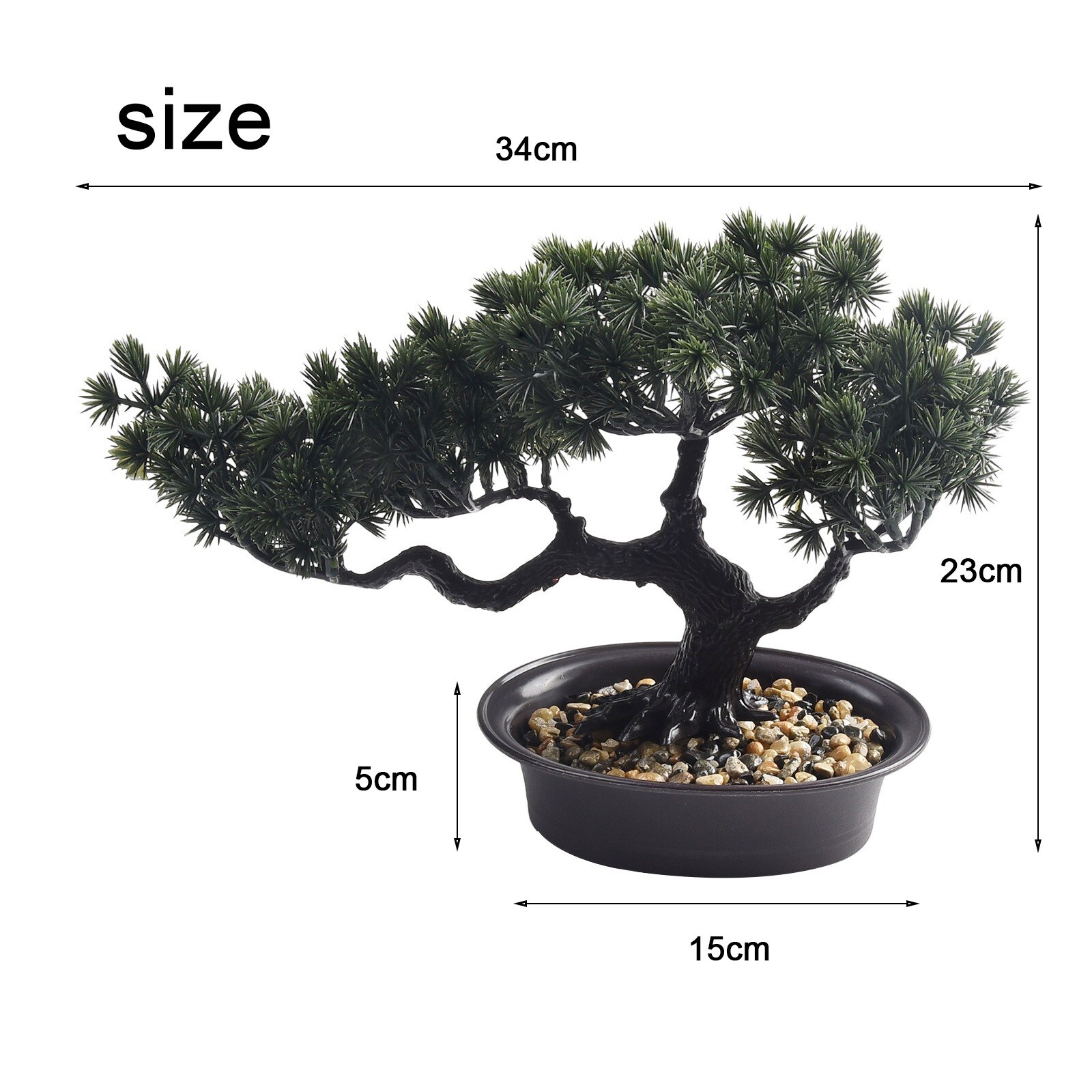 Artificial Plants Bonsai Welcome Pine Trees Fake Potted Green Home Office Decor-image