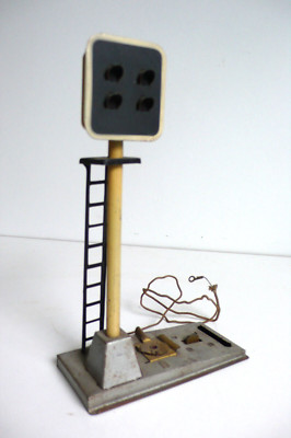 Ancien Signal Ferroviaire JEP échelle O – 4 Feux, Tôle, Années 30 – Hauteur 20 Cm