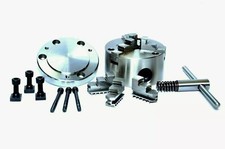 MANDRINO TORNIO AUTOCENTRANTE 3 GANASCE 80 MM ATTACCO ANTERIORE CON PIASTRA...