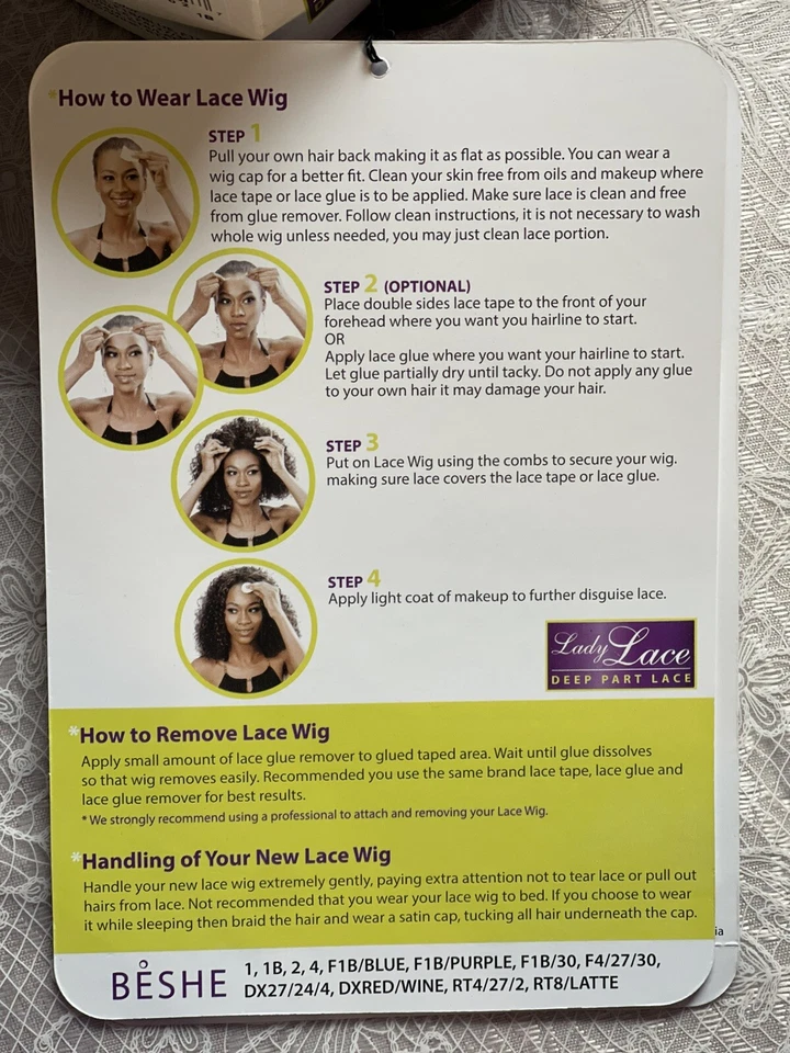 Peluca de Encaje Parte Profunda Bob Color 4 Dama Encaje Beshe Oreja a Guerra Encaje Foto 4 de 4