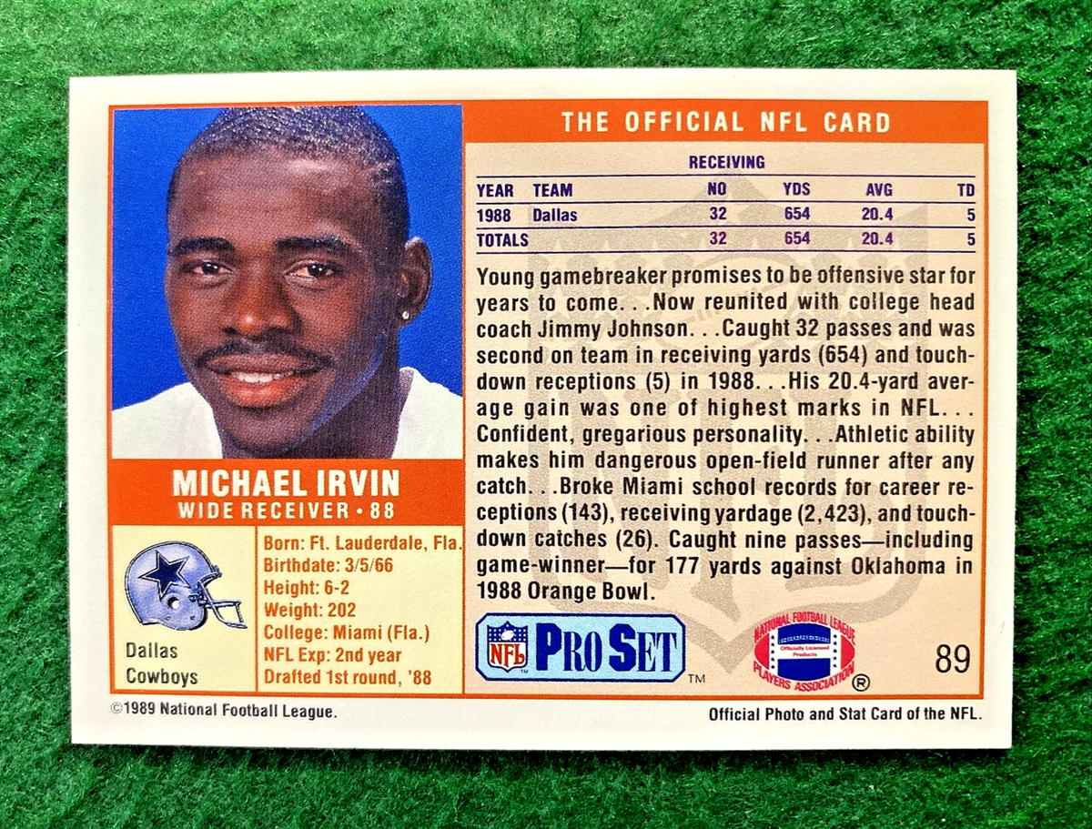 1989 ProSet #89 RC Michael Irving Dallas Cowboys NFL | eBay