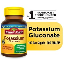 Potassium 550mg 100 Tablets Gluten Free Exp. 11/2026 1 Recommended Heart Muscle