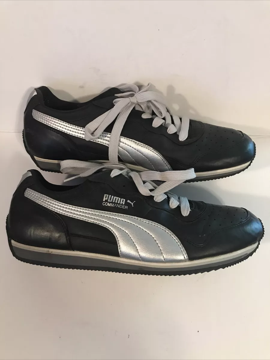 Usual Mercado Oír de RARE Puma Commander Athletic Shoes Size 9.5 Black And Silver EXCELLENT  CONDITION | eBay