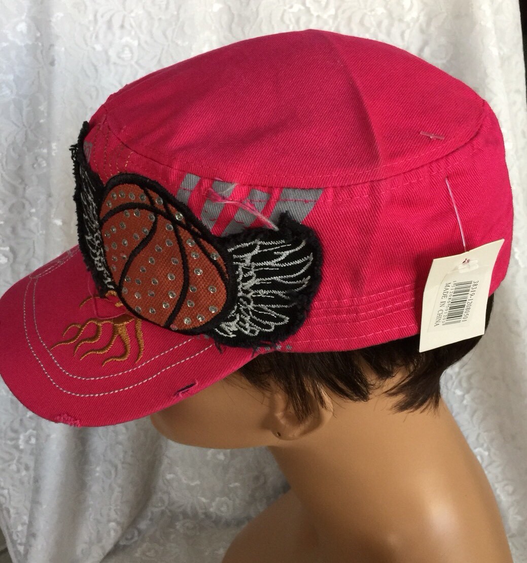 Bling Basketball Sport Wings Ladies Cadet Cap
