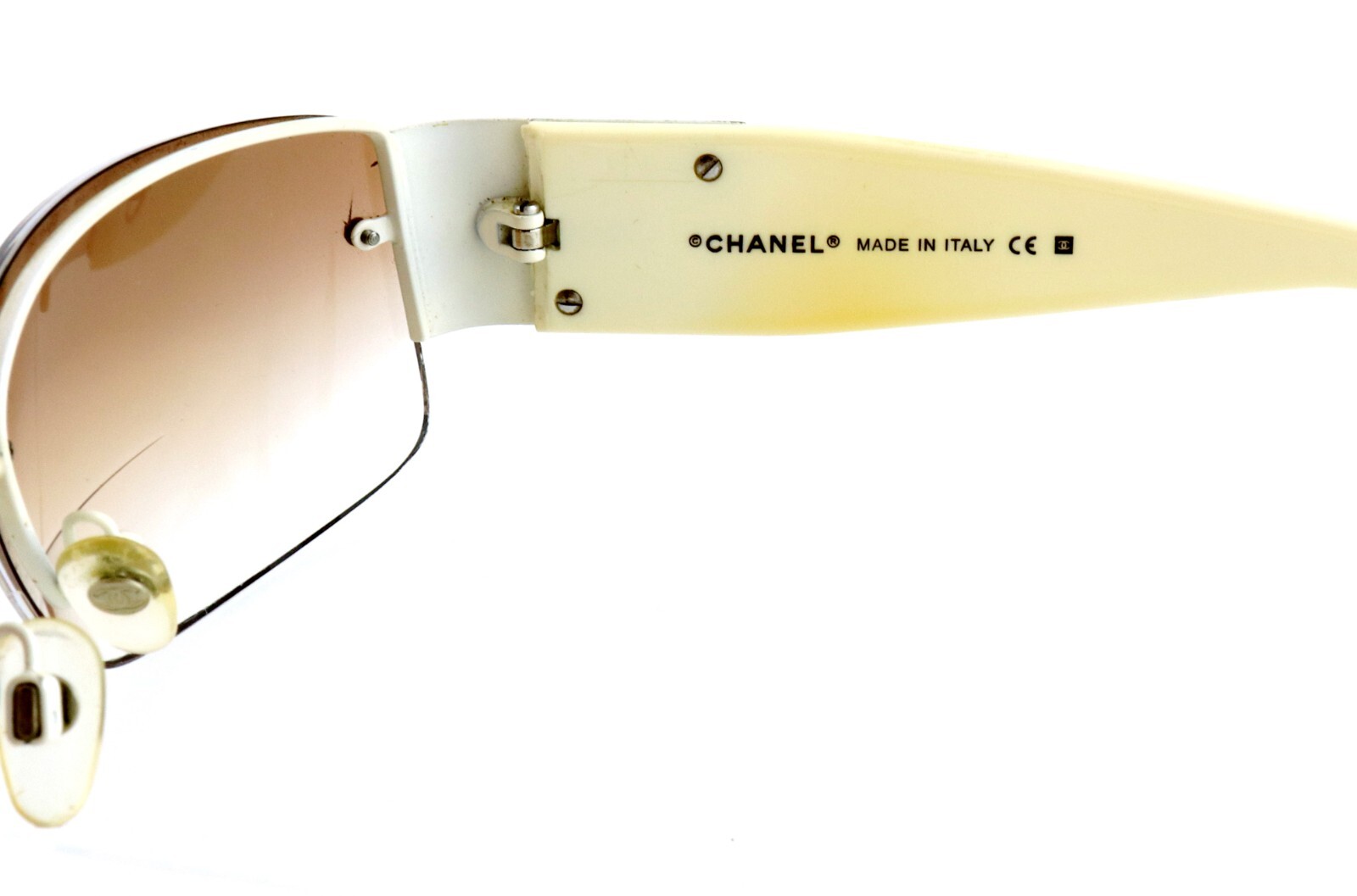 CHANEL CH 4117-B 287/8G 62mm Cream Crystal CC Oversized Sunglasses Frames Only image 4
