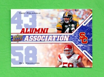 2009 Draft Edition Alumni Association Rey Maualuga Troy Polamalu Rookie RC 10/50
