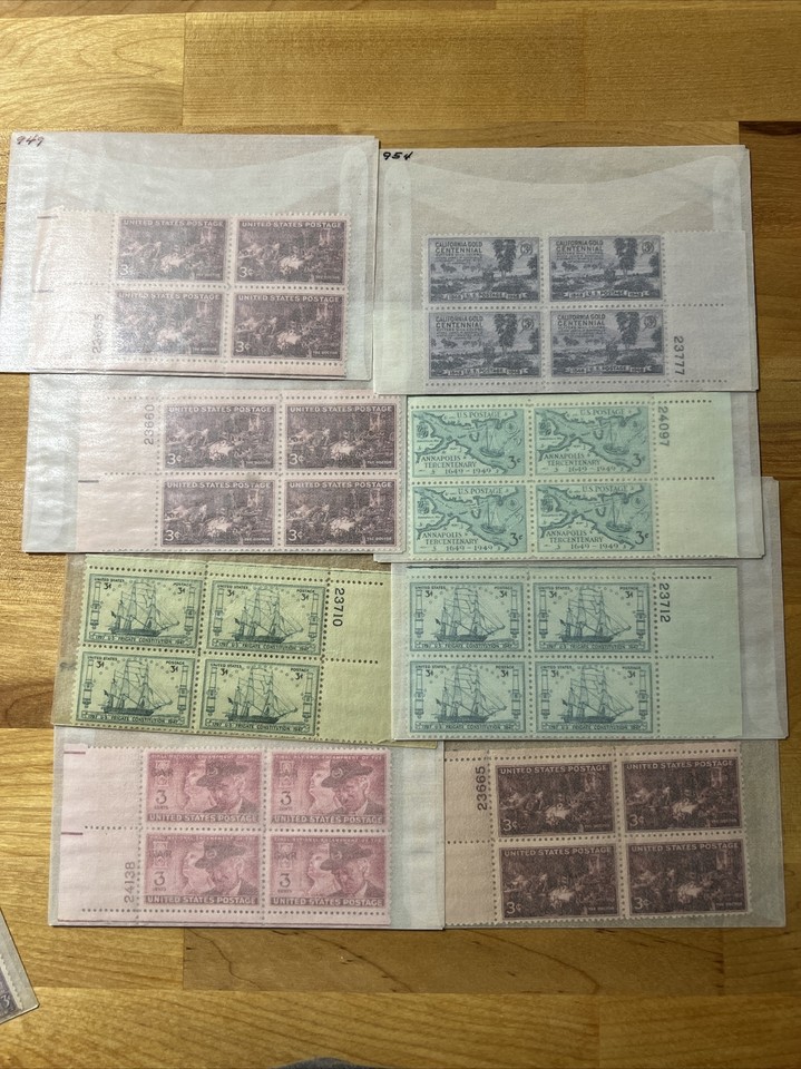 36 vintage US stamp plate blocks from 19301949 Scott numbers 690986