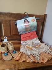 NUEVO CON ETIQUETAS Disney Moana Disfraz, zapatos y vestido!