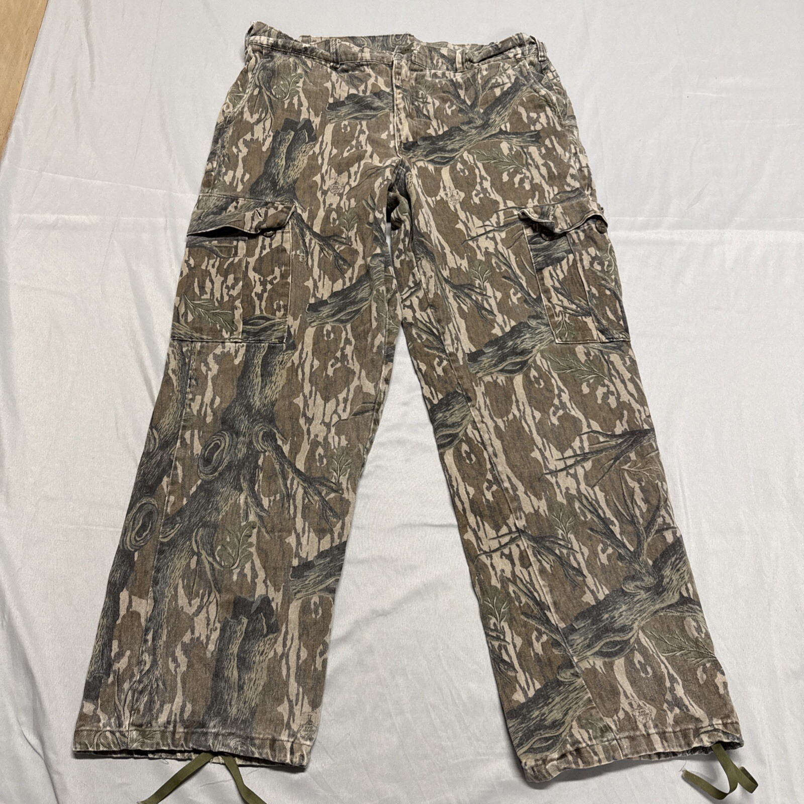 Vintage Mossy Oak Tree Stand Chamois Camo Cargo Pants Mens Large (38x30)