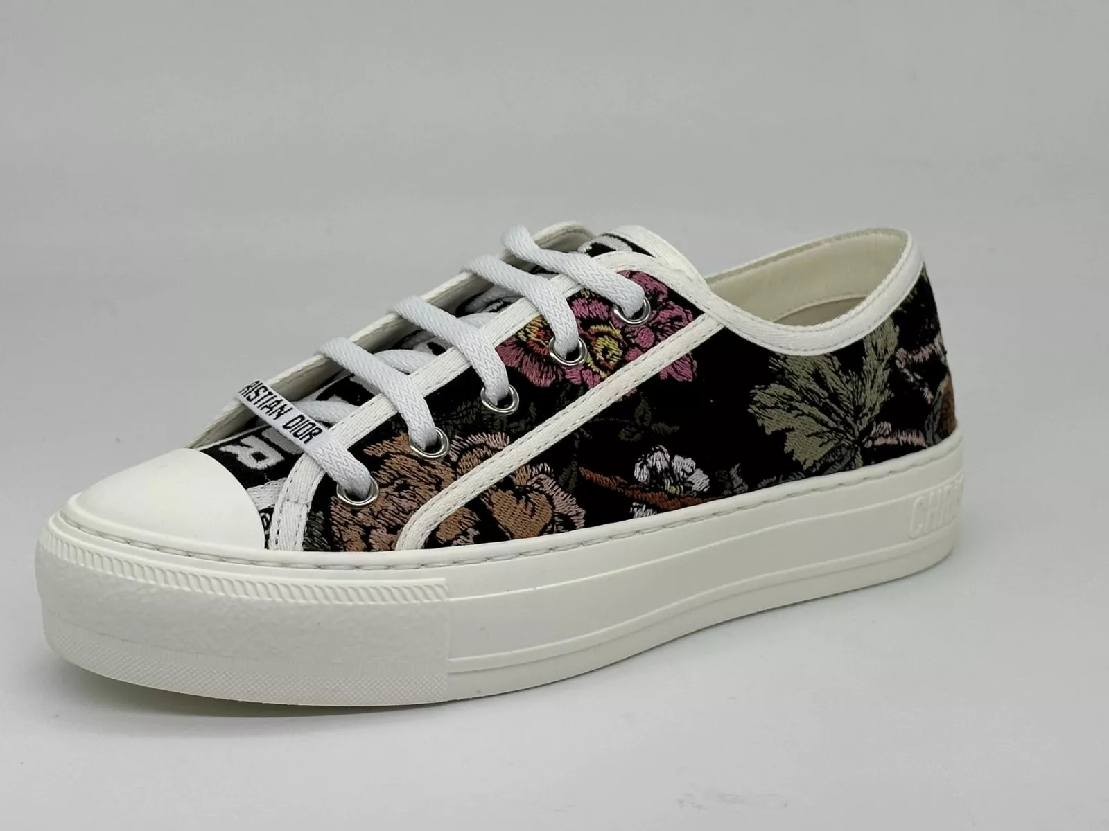 Baskets à lacets plats en coton Dior Walk'n Jardin Botaniqu
