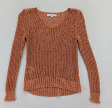Ann Taylor LOFT Women's Sweater Size XS Orange Open Knit Pullover