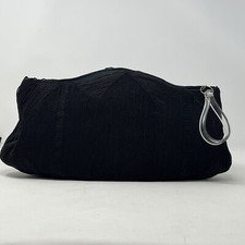 Vintage 1940's 50's Black Corde Clutch Evening Bag Lucite Handle Handbag