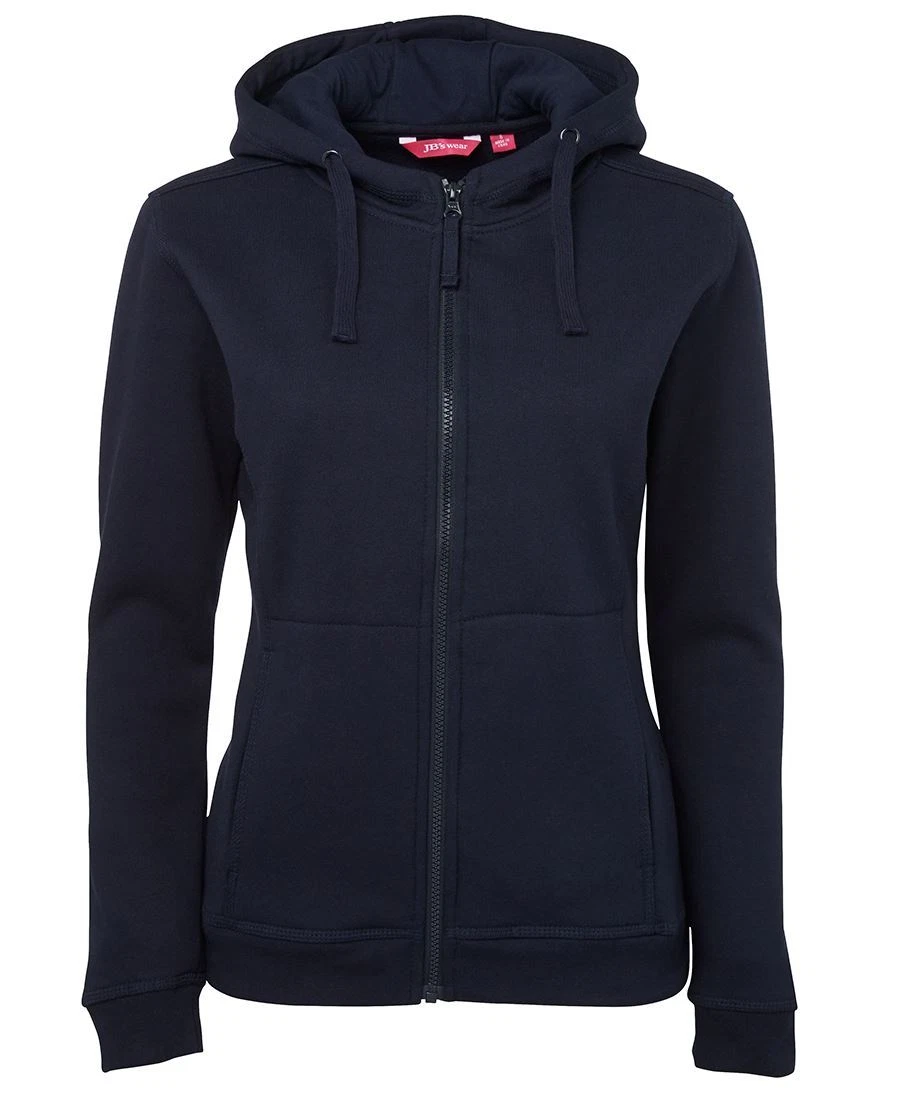 Jb s wear Ladies Full Zip Fleece Hoodie Urban Fit Cotton Rich CVC