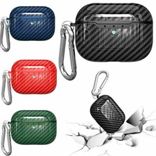 For Apple AirPods Pro Case Carbon Fiber TPU Shockproof Charging Skin Case Cover