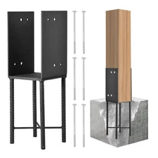 4 Pack 4x4/6x6in Post Base Brackets Heavy Duty Wood Post Fence Post Anchor