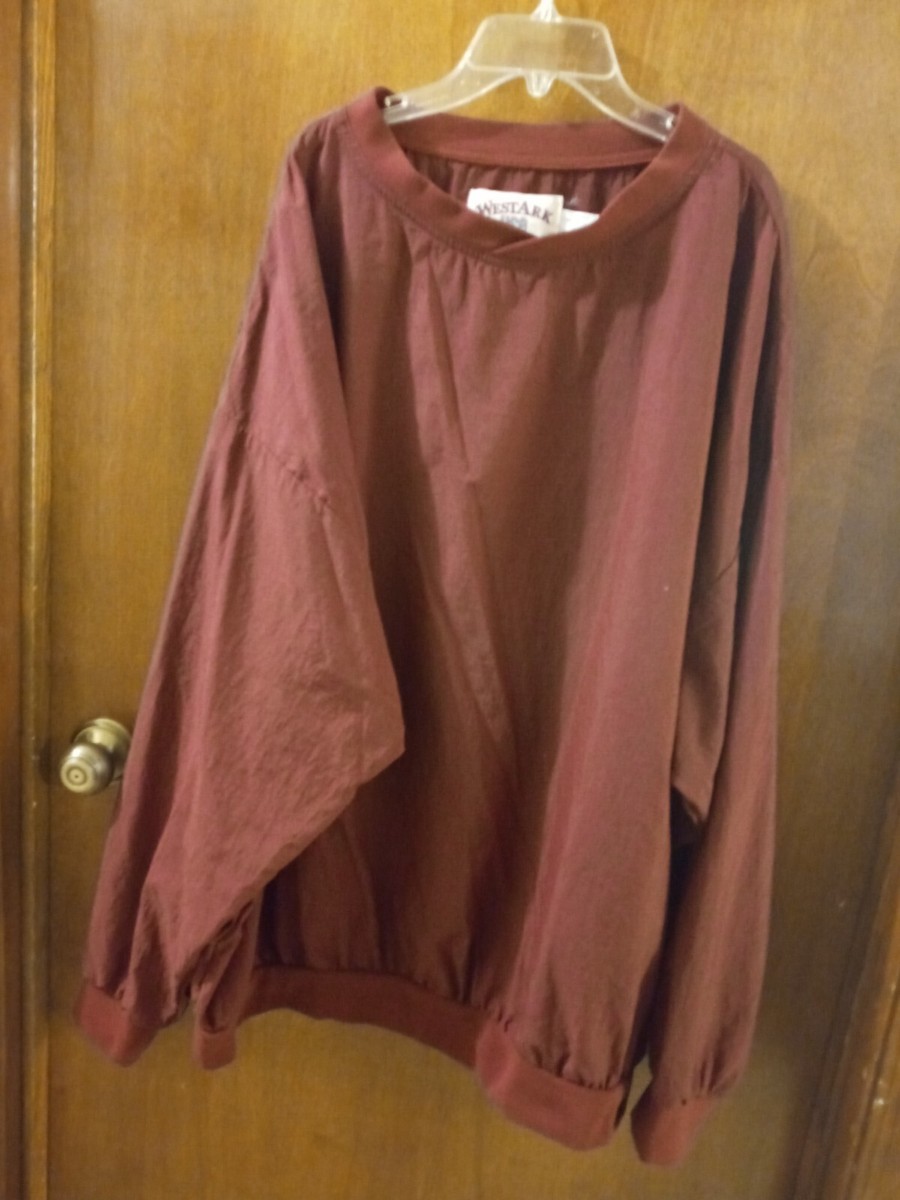 る〜か　ブラウン West Ark Made In USA Pullover Jacket Windbreaker Men's Maroon 2XL
