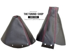 Schaltsack + Handbremssack Fur Nissan 300ZX 1989-2000 Leder Naht Rot