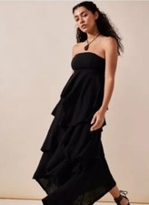 Free people Dress Seraina Black maxi Dress Size X Small.