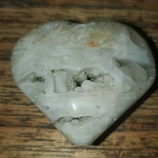 White Sphalerite Crystal Heart 2.1in x 1.8in x 1.05in 78g