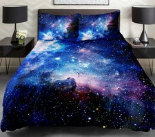 3D Galaxy HD Print Duvet Cover Pillow Cases Stars Quilt Cover Bedding Set Gift