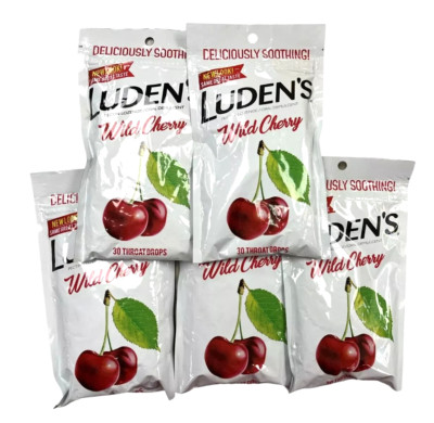 Ludens Cough Drops Wild CHERRY Throat Drops 30ct ( 5 pack ) --
