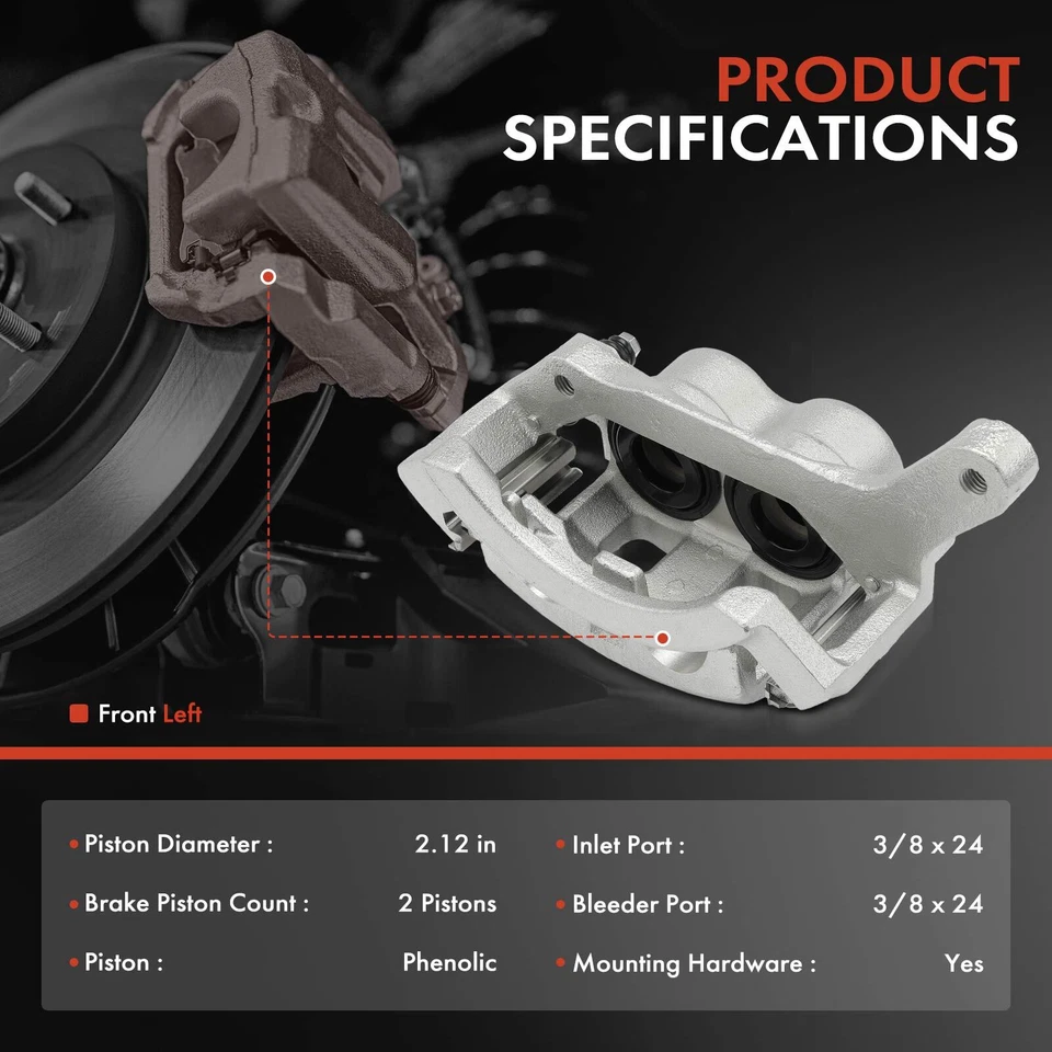 Pinza de freno de disco con soporte para Dodge B1500 Ram 1500 furgoneta conductor delantero izquierdo Foto 2 de 4