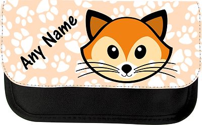 PERSONALISIERTES FEDERMÄPPCHEN NIEDLICHES FUCHSGESICHT SCHMINKTASCHE GESCHENK WEIHNACHTEN GEBURTSTAG