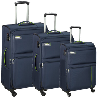 Leichter Koffer, 3-teiliges Trolley Set für Reise auf Räder Blau Bowatex