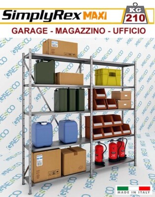 Metallregal SET SIMPLYREX Garage, Lager, Archiv - cm.B.200xT.50xH200