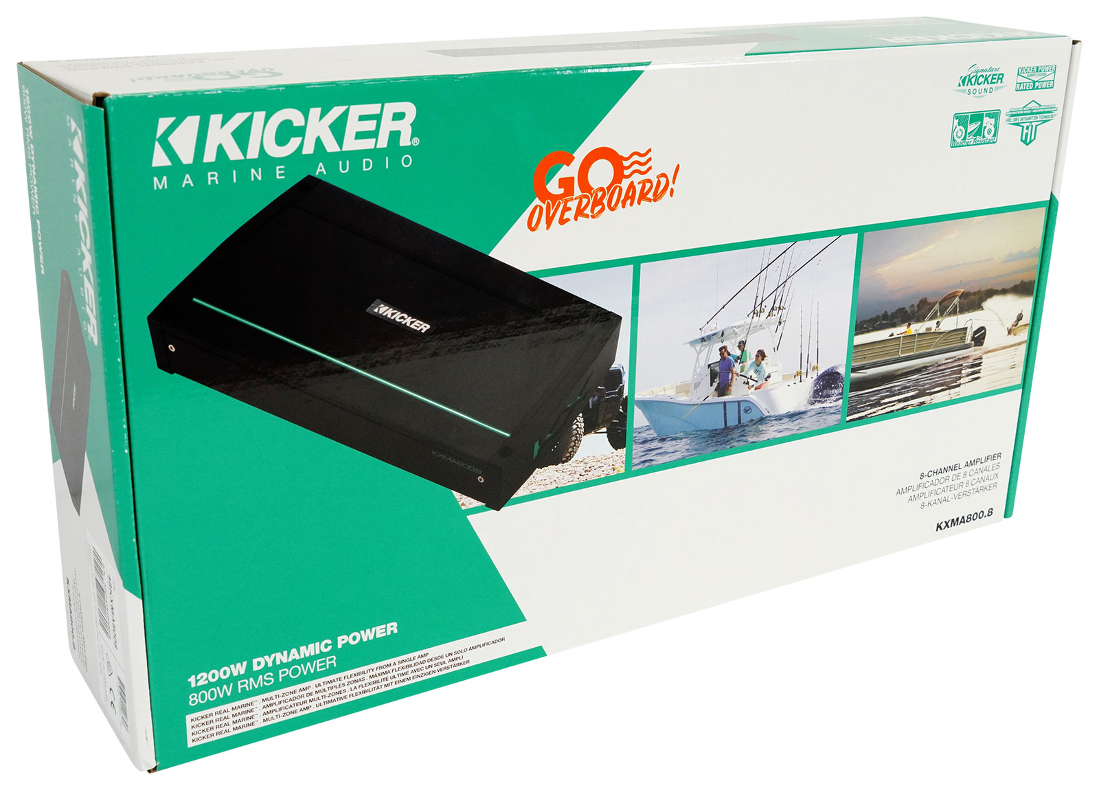 KICKER 48KXMA8008 8-канальный усилитель для морских судов мощностью 800 Вт 10 сабвуферов мощностью 350 Вт