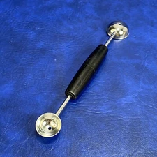 Vtg EKCO USA Double Ended Black Plastic Handle Melon Baller Kitchen Gadget