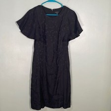 Ann Taylor factory Flutter Sleeve Sheath Dress Black size 4