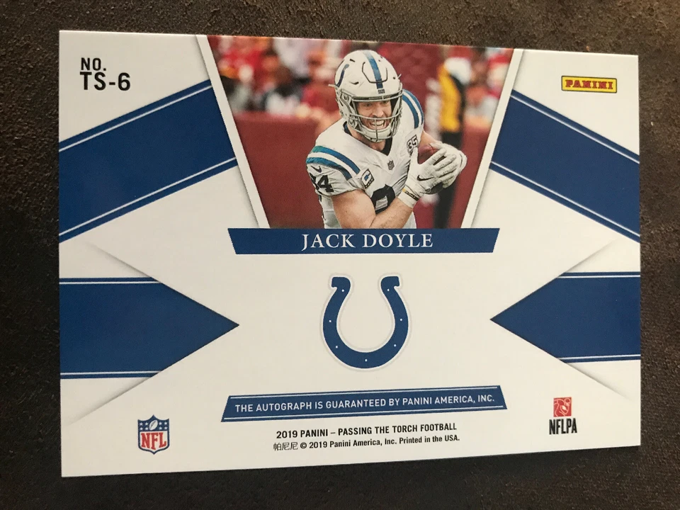 2019 Panini Passing The Torch Jack Doyle Autograph 6/50 Colts - Image 2 of 2